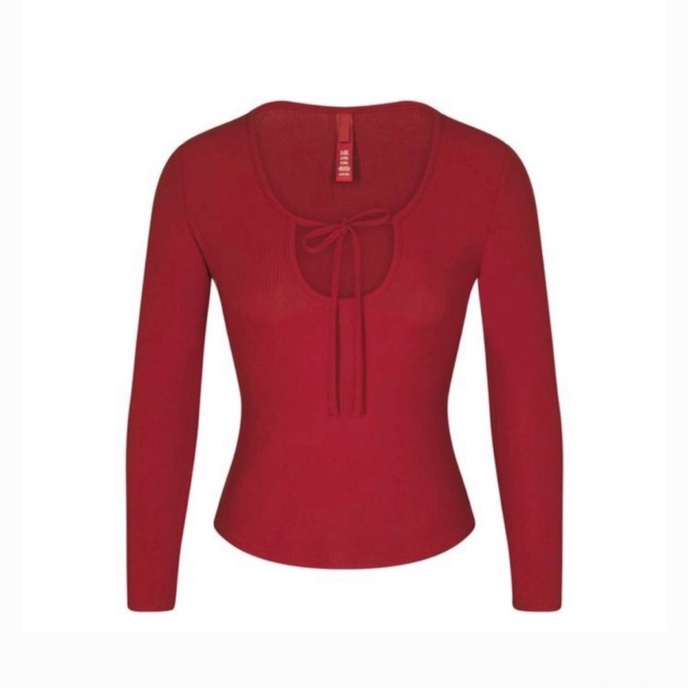 SKIMS NWT Soft Lounge Tie Front Top - Bric